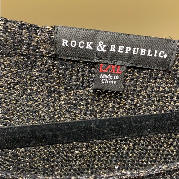 Rock & Republic black and gold shimmer sweater - Picture 6 of 6